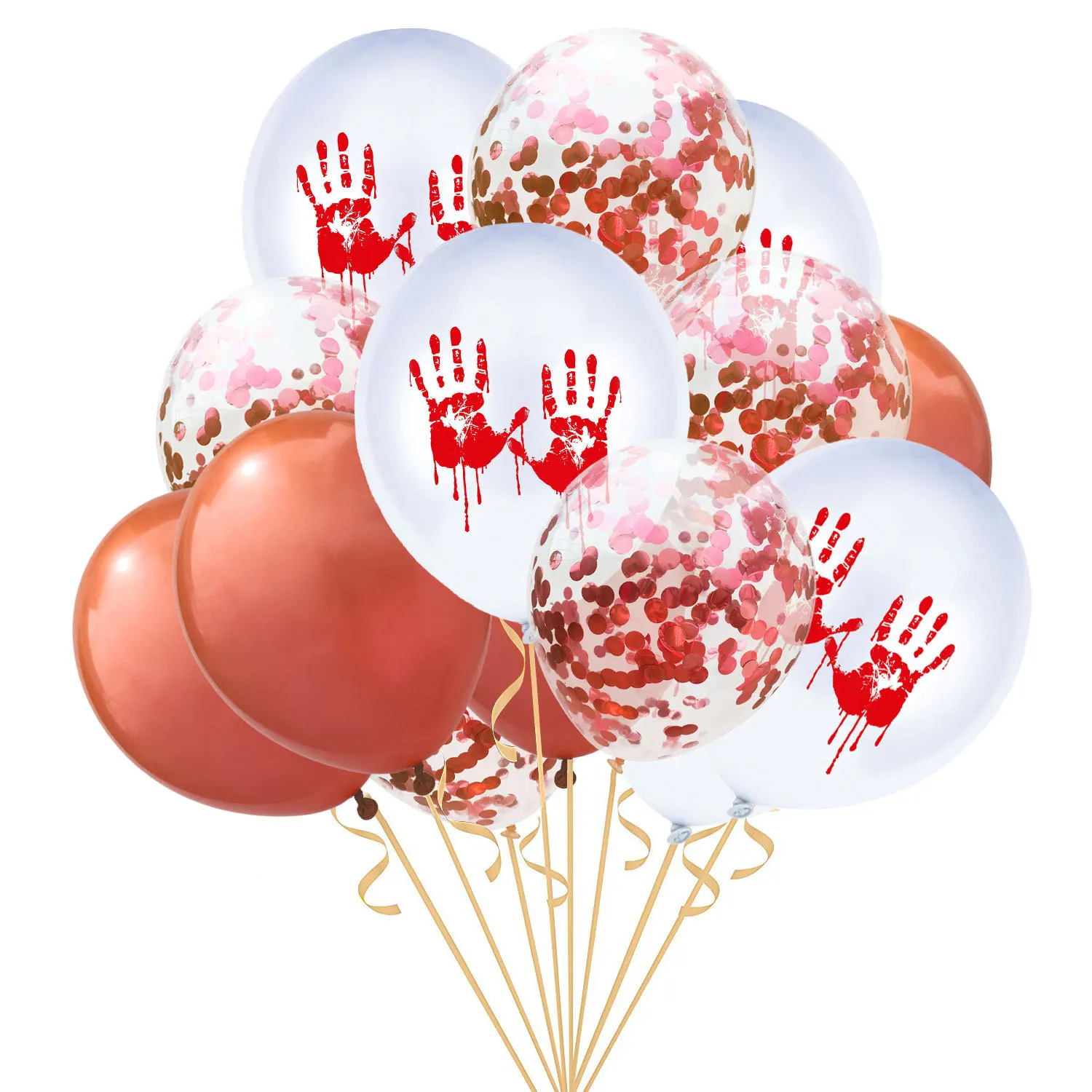 ZLJQ 15 шт. Хэллоуин комплект Латекс конфетти воздушный шар 12 &quotкровь Handprint крови