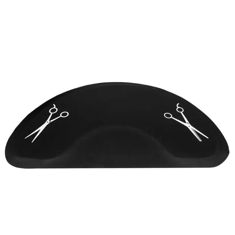 

2pcs Beauty Salon Semicircle Anti-fatigue Mat Black Scissors Pattern Mat