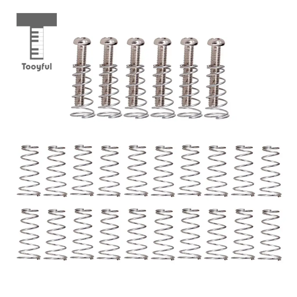  Iron Guitar Bridge Tailpiece With Mounting Screws Guitar Pickup Mounting Springs for Electric Guitar Bass Parts Silver