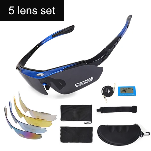 5 lens blue NEWBOLER фотохромные поляризованные линзы велосипедные солнцезащитные очки для спорта на открытом воздухе велосипедный солнцезащитные очки для мужчин женщин MTB велосипед очки близорукость - Цвет: 5 lens blue