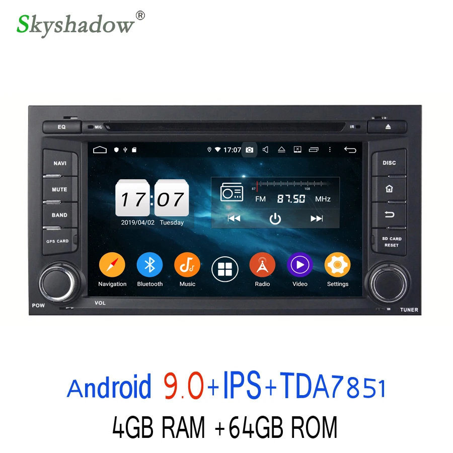 DSP TDA7851 Android 9,0 для VW seat LEON 4 Гб ОЗУ 8 Восьмиядерный 64 Гб ПЗУ автомобильный dvd-плеер gps ГЛОНАСС RDS радио wifi Bluetooth