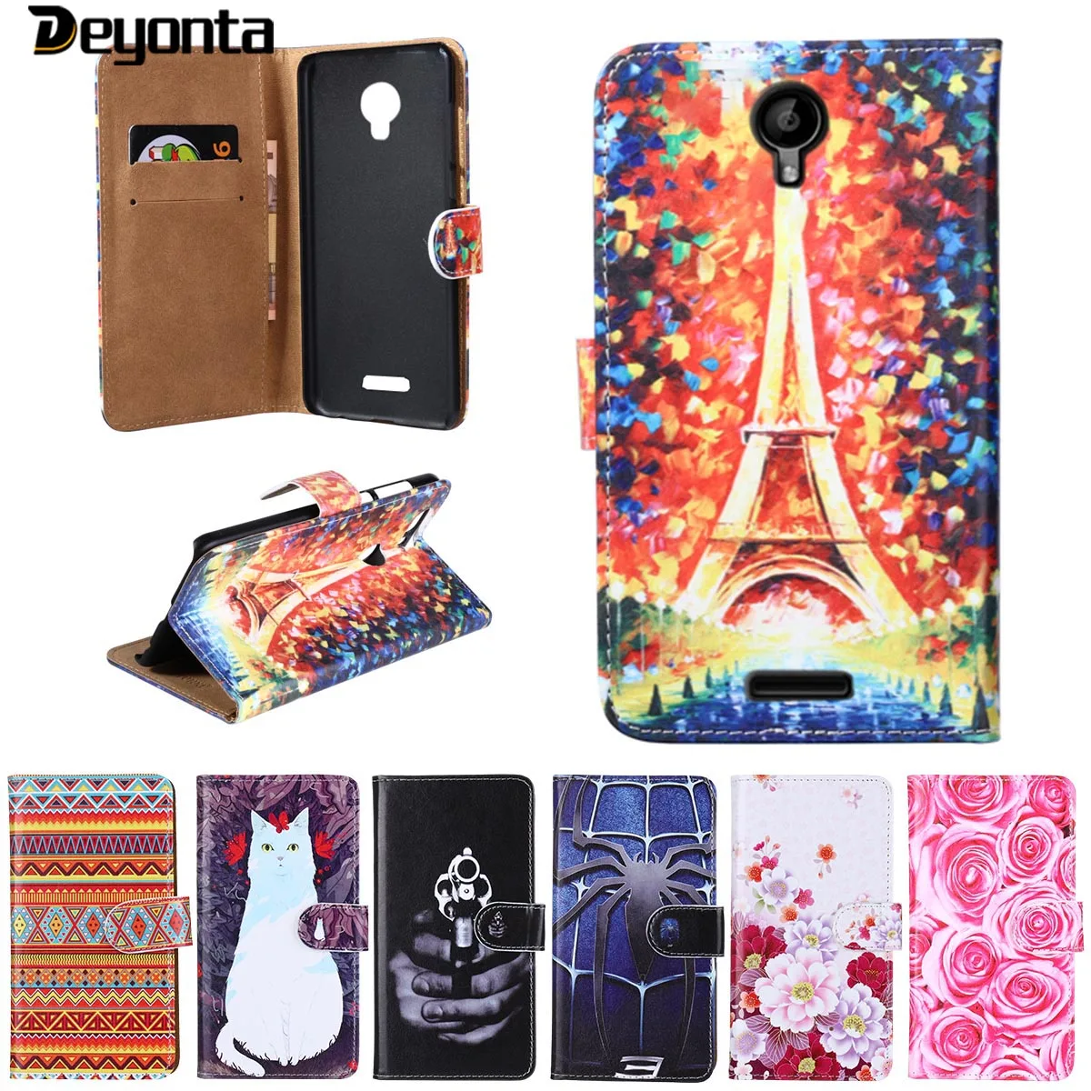 

Deyonta Flip Wallet Painted Case For TP-Link Neffos C5A TP703A Case PU Leather Cases For TP-Link Neffos C5A Cover Coque Capa