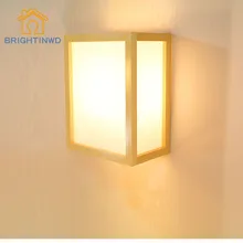 Современный минималистичный креативный японский деревянный цветной светодиодный настенный светильник из цельного дерева для гостиничного номера с татами Деревянный светильник