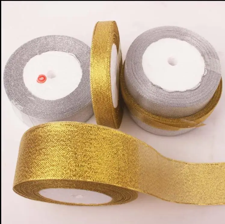 10mm x 25 Yards 22 Metres - Silver Sparkle Organza Ribbon Roll