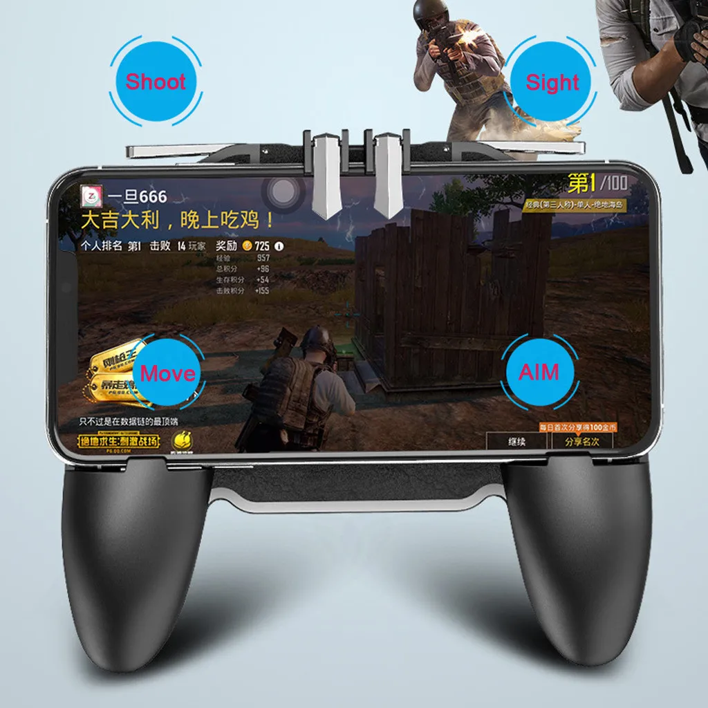 

Game Controller Mobile Game Controller 4in1 Gamepad Shoot And Aim Trigger Phone Cooling Gamer Gaming Gamepad Player For PUBG
