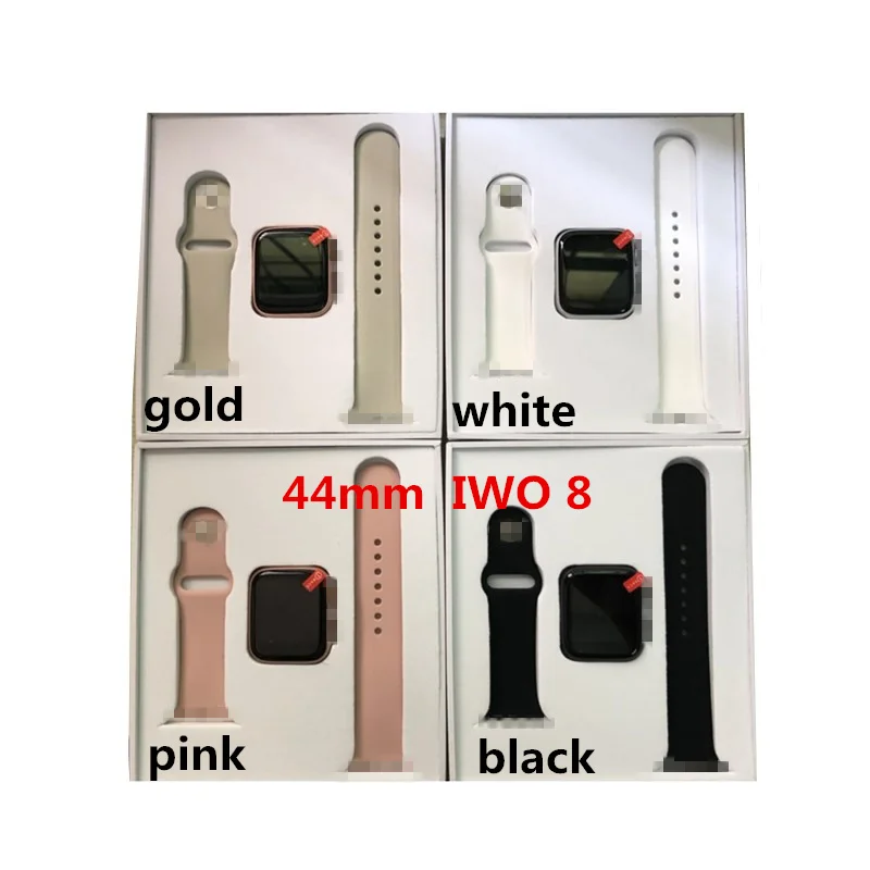 Cena 4 kolory IWO 8 Smartwatch 44mm case Watch Series 4 dla Xiaomi Samsung z połączeniem wiadomość z przypomnieniem kompatybilny dla iphone 6 7 8 X