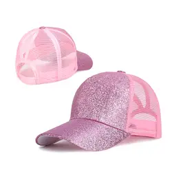 Модный конский хвостик бейсбольная кепка s Женская грязная булочка Snapback летние сетчатые шляпы повседневные спортивные шапки Прямая