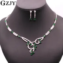 GZJY Роскошный Золотой Цвет капли воды многоцветный циркон ожерелье серьги Свадебные Ювелирные наборы для женщин Свадебные