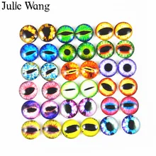 Julie Wang, 50 шт., 6 мм/8 мм/10 мм, стеклянный круглый дракон, ящерица, лягушка, яркие глаза, кабошоны для ожерелья, подвеска, аксессуары для изготовления ювелирных изделий