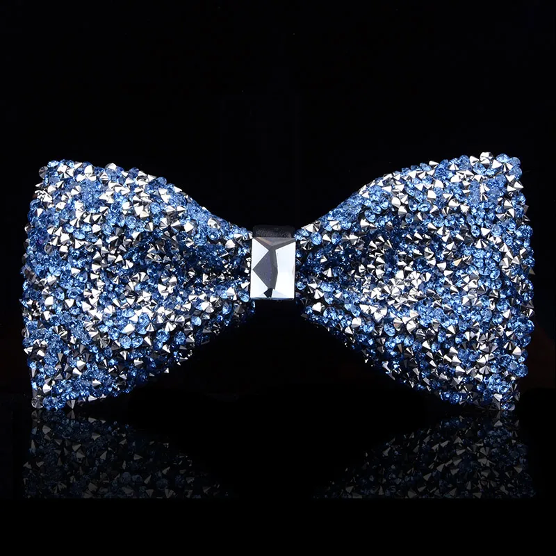 Новая обувь с бантом Кристалл Bling бабочка узел для Мужчины Свадебный банкет праздник для клубных вечеринок Жених сверкающих - Цвет: Q68