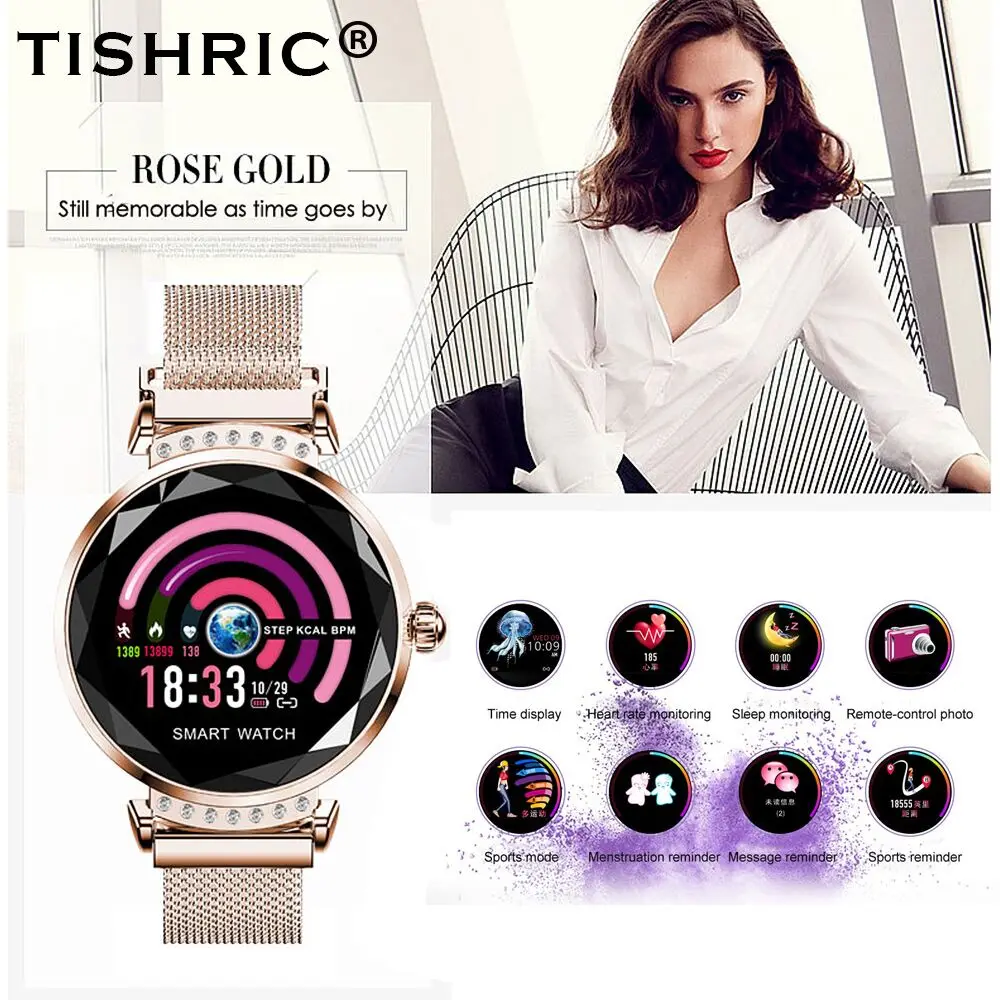 

TISHRIC 2019 Newest H2 Smart Watch Women Sport/ip67/Waterproof/Bluetooth/Fitness tracker/Heart Rate Monitor Bracelet Best Gift