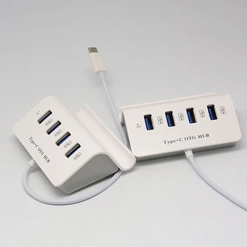 

Practical Mobile Phone Bracket Holder 4-port USB 2.0 Expander Type-c Hub Fast Charging Portable Converter Phone Holder Stand