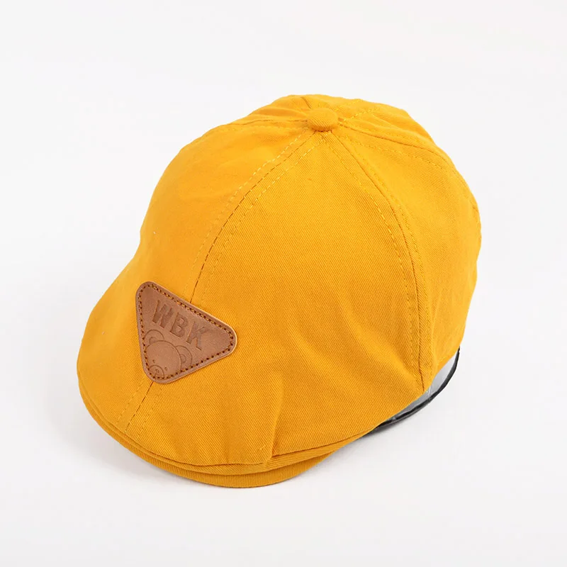 bear yellow Детская полосатая бейсбольная кепка, модные летние однотонные береты, шапки для девочек и мальчиков, хлопковая кепка с острым носком для детей, подарок для спорта на открытом воздухе - Цвет: bear yellow