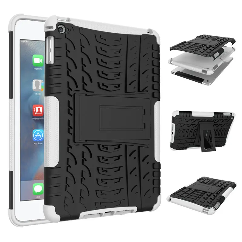 Новинка 7,9 ''Броня Coque для iPad mini 5 чехол силиконовый высокомощный противоударный чехол для iPad mini 5 противоударный чехол с подставкой - Цвет: White