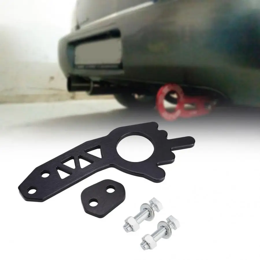 Car Universal Front / Rear Towing Hook Set Fit for Most Car Towing Ring Black Cars Auto Towing tools