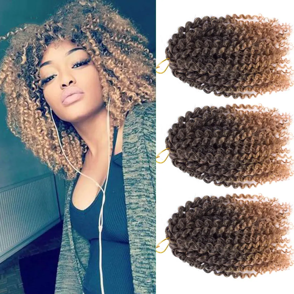 3 Pieces Ombre Colored Afro Kinky Curly Hair Extensions Ombre