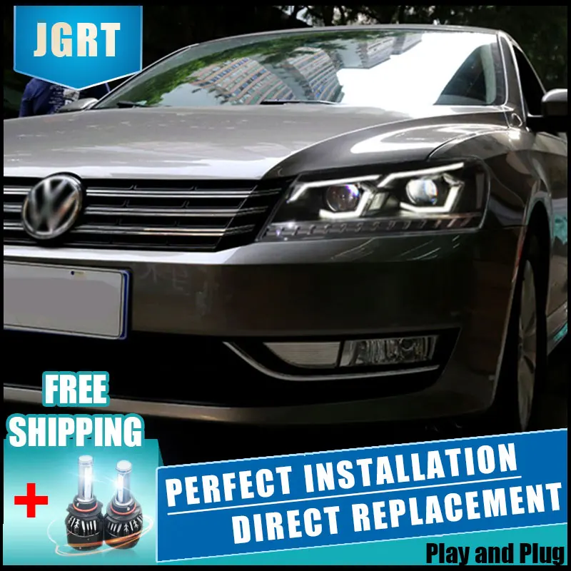  2PCS LED Headlights ForVolkswagen Passat 12-15 Car Led Lights Double Xenon Lens Car Accessories Day - 32988847024