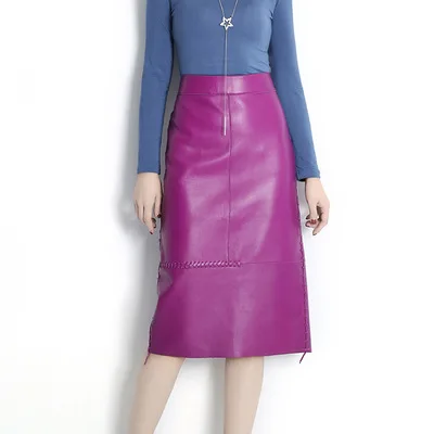 

2019 New Fashion Genuine Sheep Leather Skirt E29