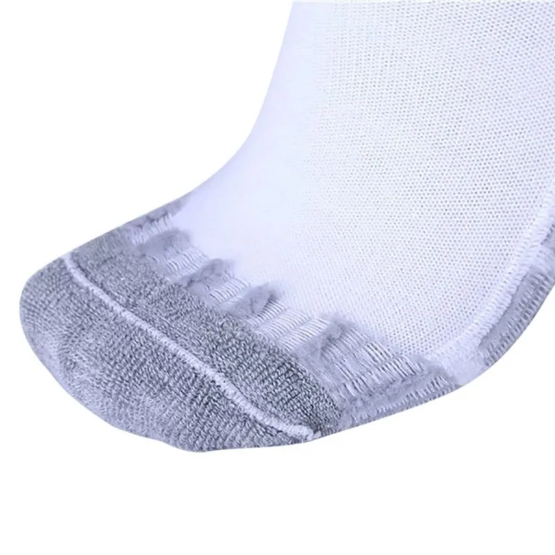 Нескользящие Футбол спортивные носки Высокая носки без пятки Для мужчин Для женщин из лайкры и хлопка теплые полосатые Полотенца дно Футбол Носки для девочек