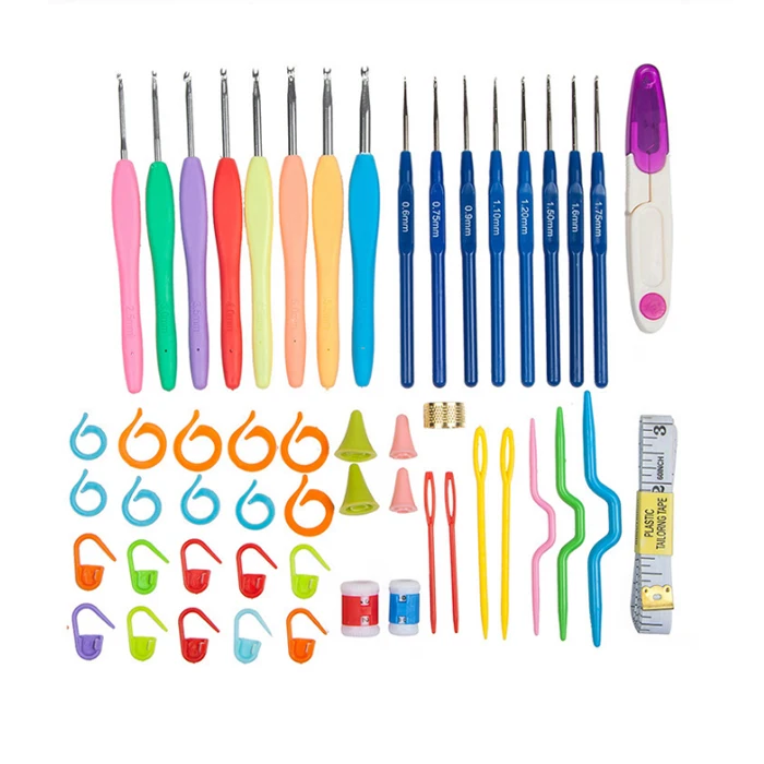 

Crochet Hooks Set Hand Knitting Needles with Handle For Needlework DIY Sewing Smooth Yarn Stitches Weave Craft Wh