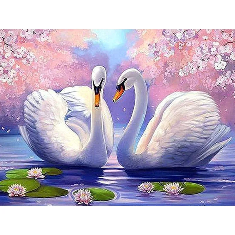

5D Diamond Embroidery Mosaic Picture swan Handmade Diamond Painting Needlework Mosaic Cross Stitch Rhinestone Home Decor