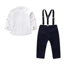 Pudcoco 2018 Новый Tollder малыш Одежда для малышей мальчиков 2/3 рукава футболка Топы + брюки на подтяжках комплект одежды красивый диких стильный CX