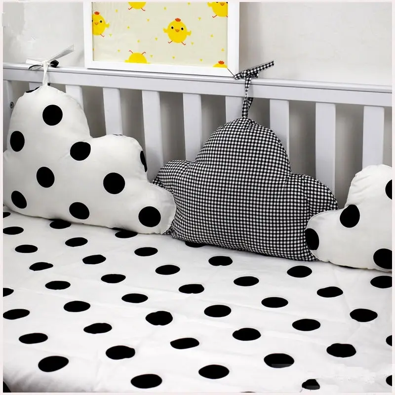 3 Pieces Linked Clouds Shape Baby Bed Bumpers Newborns Crib Protector