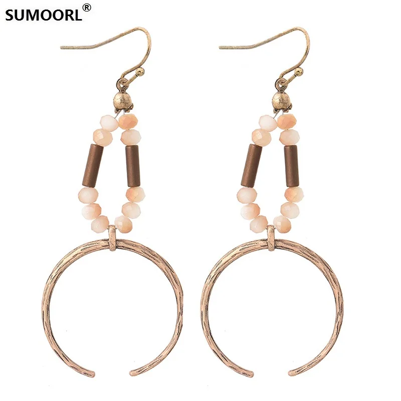 Sumoorl Новая мода творческий Винтаж Glamorous Серьги ручной работы из бисера Круглый