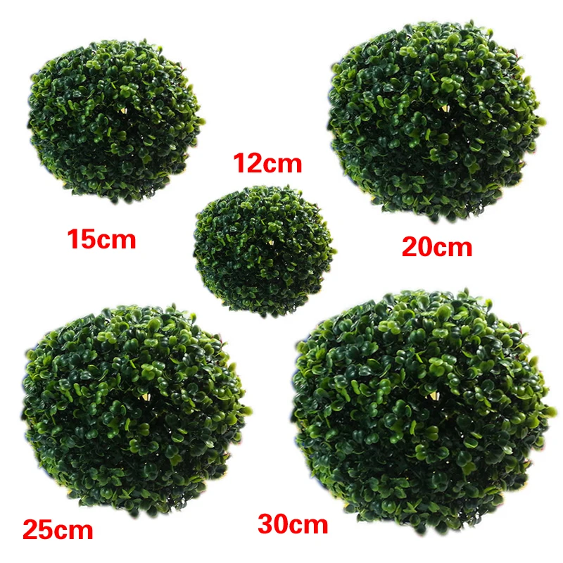 12/15/20/25cm Green Grass Balls Artificial Topiary Plastic Bonsai