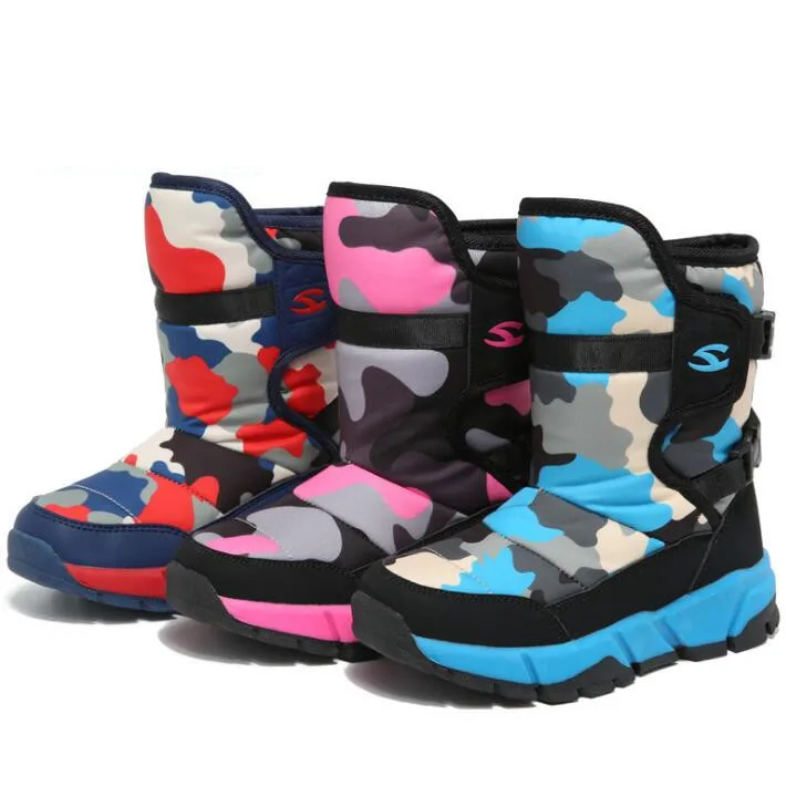 

-30 degree Russia winter 2018 children shoes rubber boots Girls Boots Waterproof Snow wear Warm Winter Shoes Kids boys Boots
