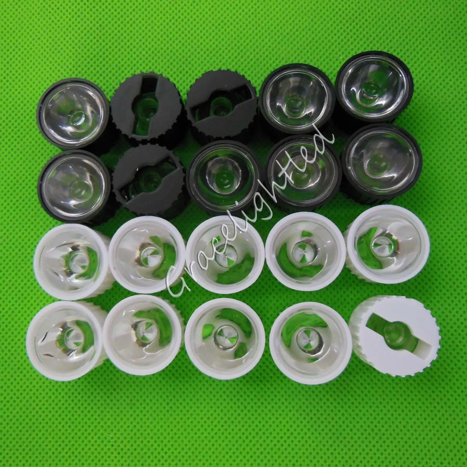 

5/ 8/15/ 30/ 45/ 60/ 90/120degree led Lens for 1W 3W 5W Hight Power LED with 20mm black/White holder