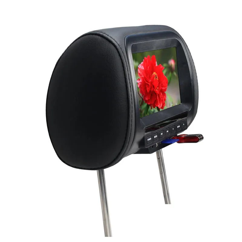 7 дюймов TFT светодиодный экран видео плеер универсальный автомобильный подголовник монитор бежевый/серый/черный AV USB SD MP5 FM встроенный динамик SH7038-MP5
