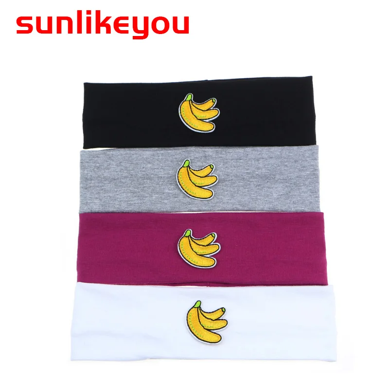 

Sunlikeyou Newborn Hair Bands Boys Sports Breathable Turban Cotton Elastic Headband For Girls Banana Bows Baby Headbands