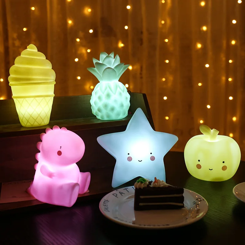 Baby Lamp Animal Night Light LED Moon Shape Fruit Lamps Mood Light