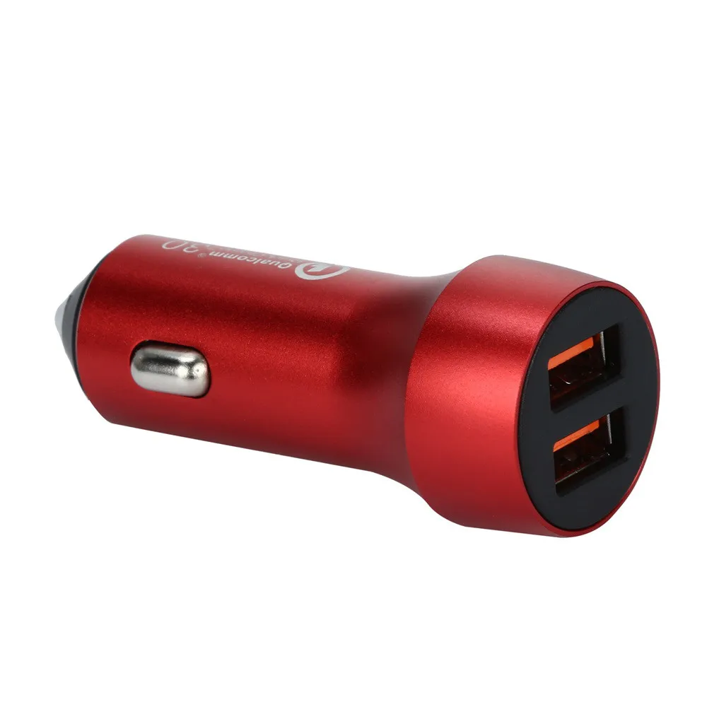 QC3.0 Мини Автомобильное зарядное устройство для смартфона Быстрая зарядка двойной USB Порт Автомобильные портативные аксессуары# LR20