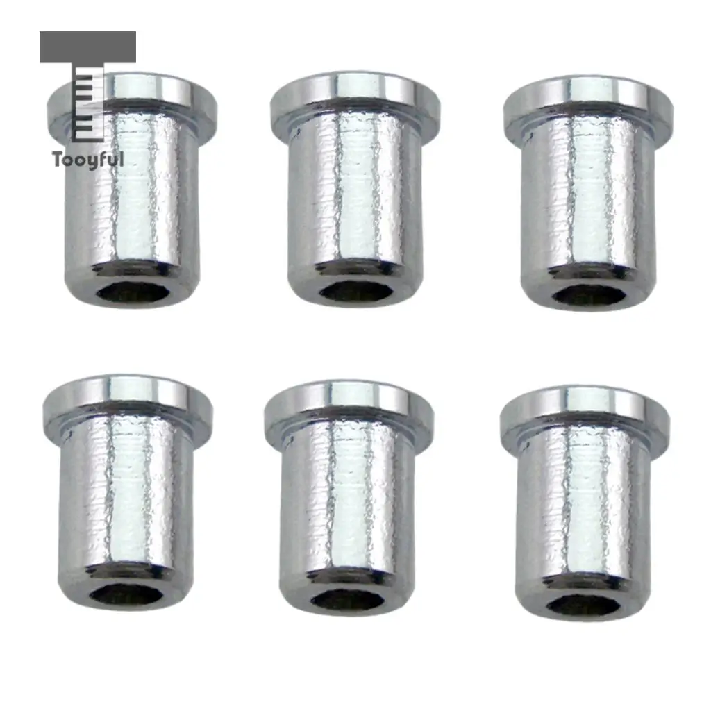 Tooyful 6PCS Guitar String Mounting Ferrules Through Body Bushings for Electric Guitar Silver