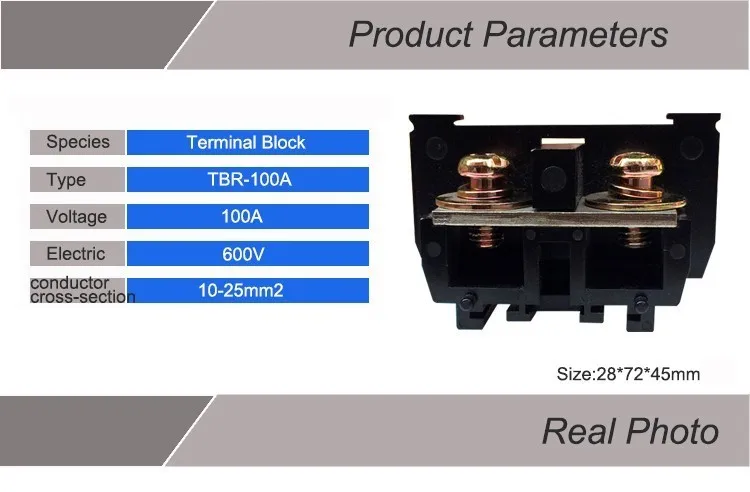 TBR-100A клеммные блоки тип группы 100A/600 V общего назначения Соединительная пластина медный разъем(10 шт