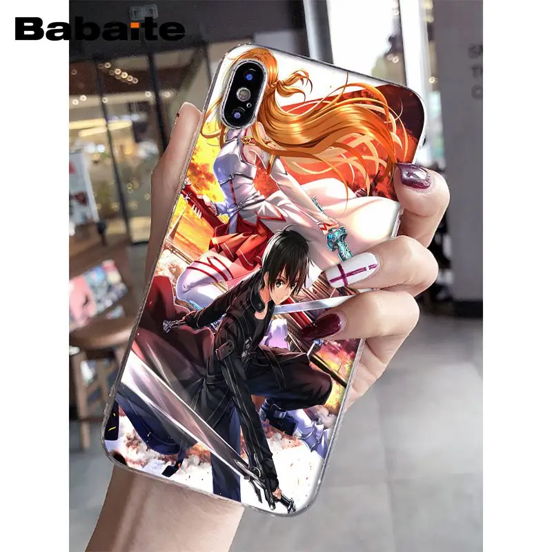 Babaite Sword Art Online SAO Japan аниме чехол для телефона для iPhone 5 5Sx 6 7 7plus 8 8Plus X XS MAX XR