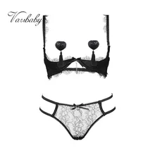 Varsbaby женские пикантные однотонные половина чашки нижнее белье без косточек для ресниц женские комплекты кружевных бюстгальтеров, комплект