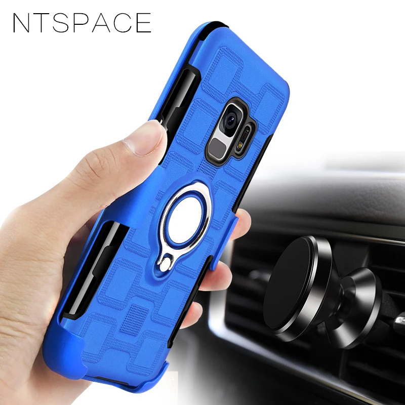 

NTSPACE Magnetic Holder Stand Cover Cases for Samsung Galaxy Note 9 S9 Plus S8 Plus Note 8 Finger Ring Bracket Anti-drop Case