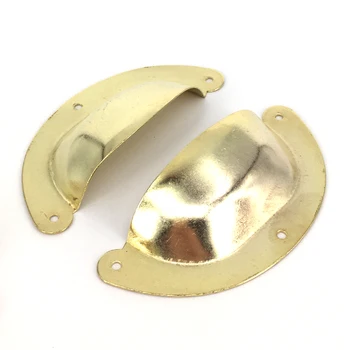 

Metal Long Trumpet Semicircle Furniture Handle Medicine Cabinet Knob Drawer Shell Pull 100*47mm Yellow color