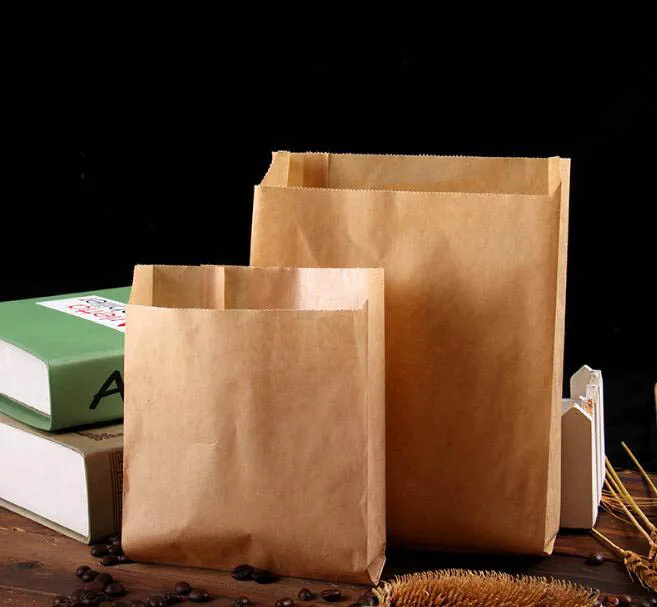 

100pcs/lot High-quality Kraft Paper Food Bags Small Bread Tea Party Wedding Gift Wrapping Supplies To Carry Bags Gift Bags