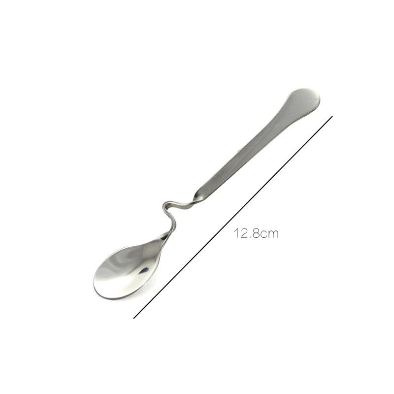 12.8cm Inclined Распродажа, 1 шт., новинка, высокое качество, 2 вида, с длинной ручкой, нержавеющая сталь, кофейные ложки, столовые приборы, кухонные принадлежности - Цвет: 12.8cm Inclined
