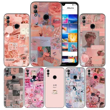 

Pink Aesthetics Silicone Case Cover for Huawei Honor 8X 8A 9X 9A 9C 9S 10 20 Lite 20 Pro 10i 20i 20S Play Y5 Y6 Y7 Y9 Prime 2019