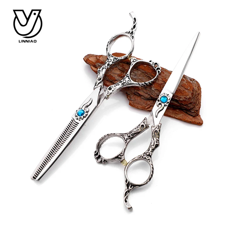 

Professional Stainless Steel Hair Scissors Salon Cutting Thinning Hairdressing Shears Regular Flat Teeth Blade Styling Tools