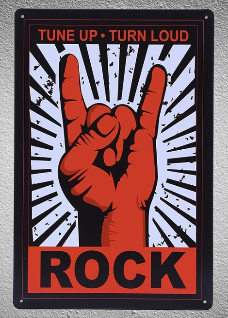 

1 piece Rock n roll Music Techno Tin Plate Sign wall Room man cave Decoration Art Dropshipping Poster metal