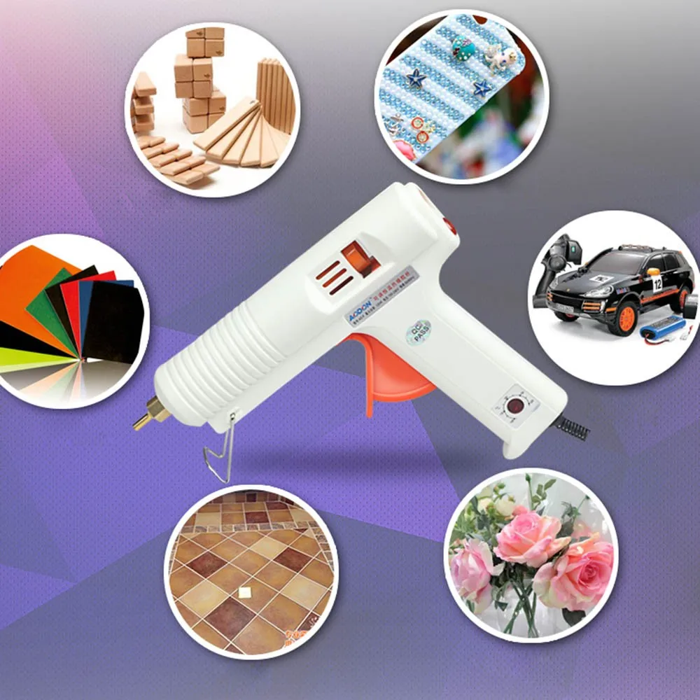 120W Adjustable Constant Temperature Hot Melt Glue Gun Graft Repair Heat Gun Pneumatic Tools With 20Pcs 160mm11mm Glue Sticks +EU Plug KC1278T2 (6)