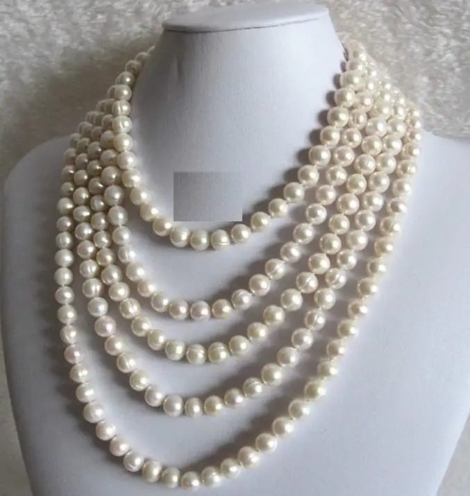 

HUGE AAA 11-10MM NATURAL SOUTH SEA WHITE PEARL NECKLACE 100INCH (9.13)
