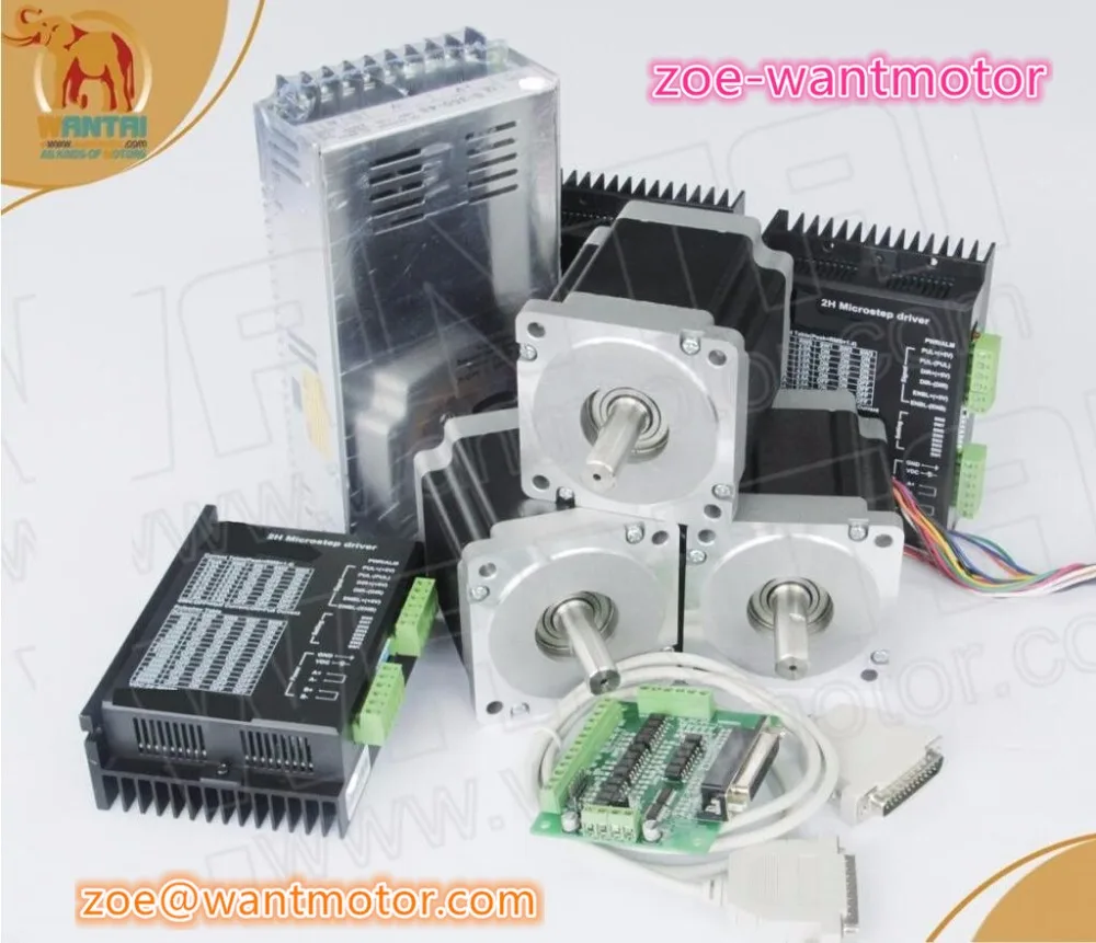 

Top recommended!Wantai 3 Axis Nema 23 Stepper Motor 57BYGH627 270oz-in&Driver DQ542MA 4.2A 50V 128micro &power supply 350W