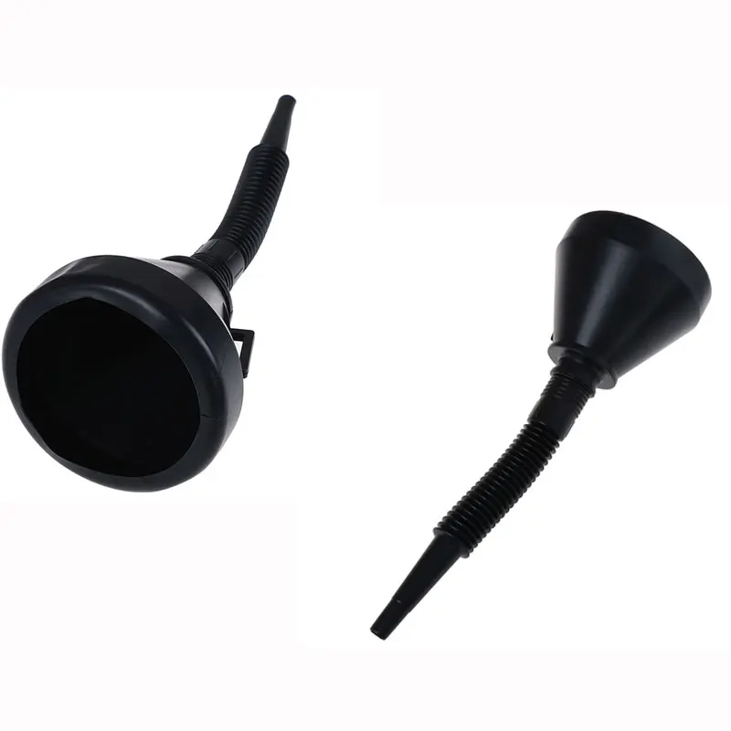 

2 In 1 Black Plastic Funnel Can Spout For Oil Water Fuel Petrol Diesel Gasoline Car Accessories